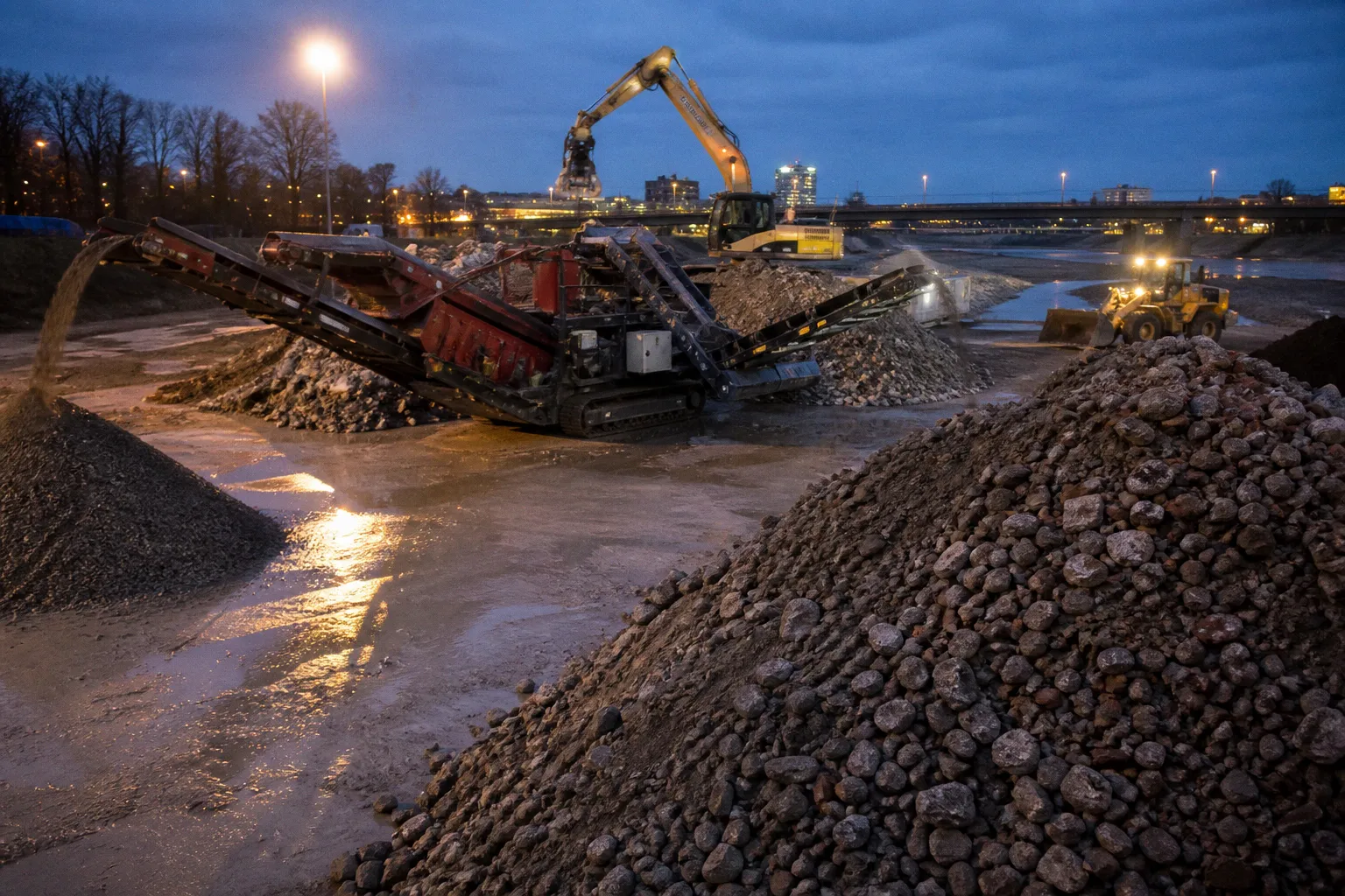Baustoff-Recycling als Antwort auf Niedrigwasser und Klimawandel im Bauwesen