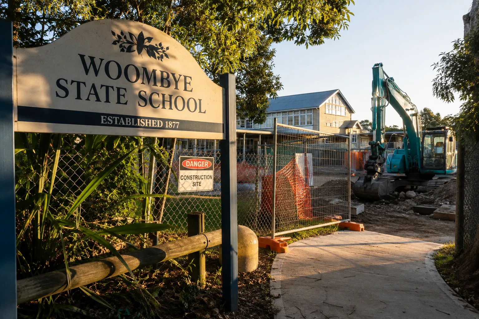 Neubau am Woombye State School Eingang: Logistik-Herausforderungen bei laufendem Betrieb