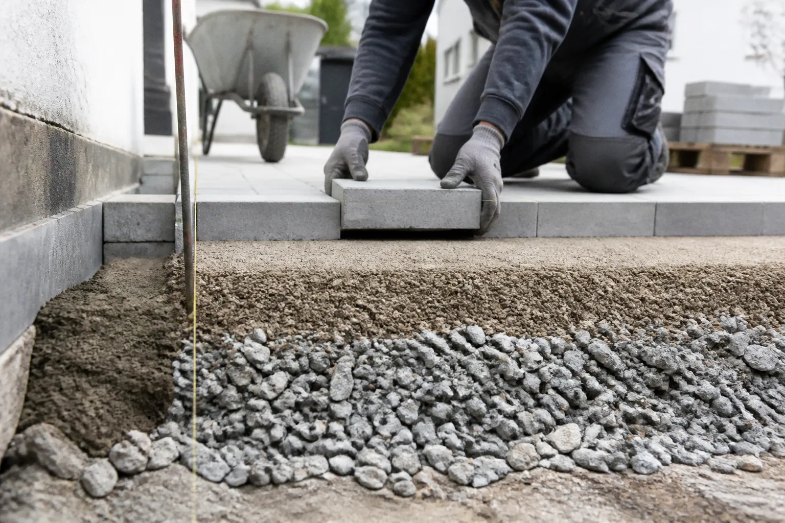 Pflasterarbeiten: Der richtige Unterbau in sechs Schritten